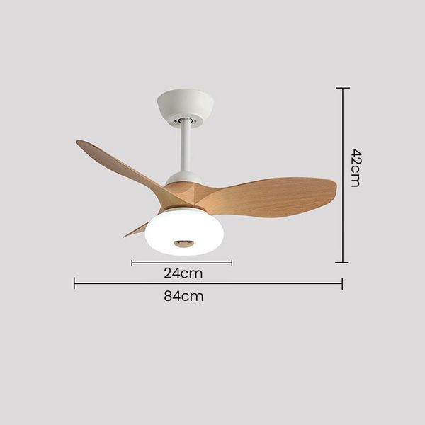  Lafos HandiCraft- Nordic Simple Stylish Bedroom Flush Ceiling Fan With LED Light Walnut-Style A-Boom Type 