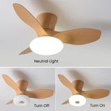  Lafos HandiCraft- Nordic Simple Stylish Bedroom Flush Ceiling Fan With LED Light Walnut-Style A-Boom Type 