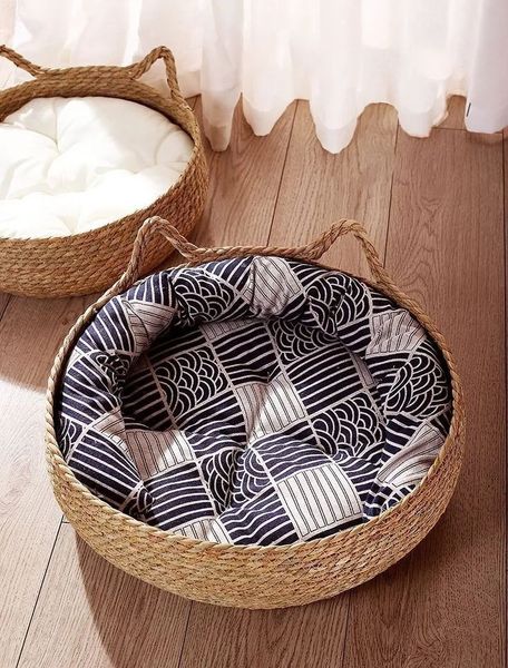  Lafos HandiCraft-Seagrass Woven Cat Bed-Pet Nest 