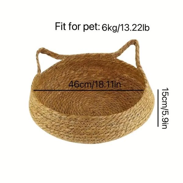 Lafos HandiCraft-Seagrass Woven Cat Bed-Pet Nest 