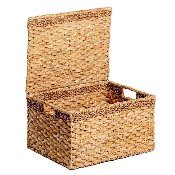 Lafos HandiCraft-Water Hyacinth Storage Basket with Lid 