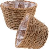  Lafos HandiCraft- Woven Baskets 2pcs Pots for Plants Home Decor/Indoor Planter 