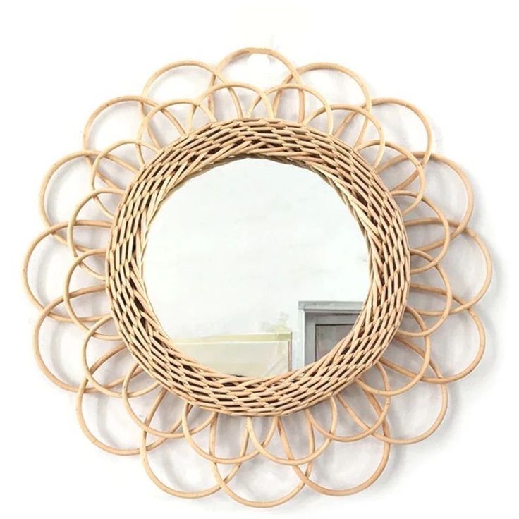  Lafos HandiCraft-Wall Mirror Rattan Mirror - Mirror Wall Decor - Wall Mirrors Decorative 