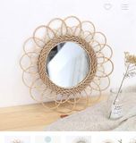 Lafos HandiCraft-Wall Mirror Rattan Mirror - Mirror Wall Decor - Wall Mirrors Decorative 