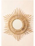  Lafos HandiCraft-Newest Design 100% Eco-friendly Rattan Mirror Wall Hanging Home Hotel Decoration 