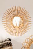  Lafos HandiCraft-Newest Design 100% Eco-friendly Rattan Mirror Wall Hanging Home Hotel Decoration 