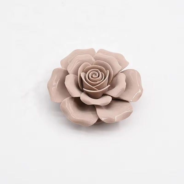  Home Decor Artificial 3D -Ceramic Handmade Flower - Flower Pot Porcelain Flowers 