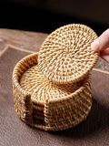  Lafos HandiCraft-Rattan Coasters/Rattan Coasters-Household Basket 