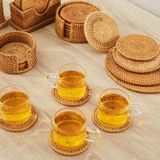  Lafos HandiCraft-Rattan Coasters/Rattan Coasters-Household Basket 