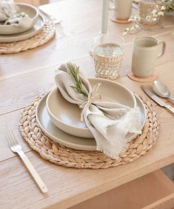  Lafos HandiCraft- Natural Hand-Woven Water Hyacinth Placemats-Household Basket 