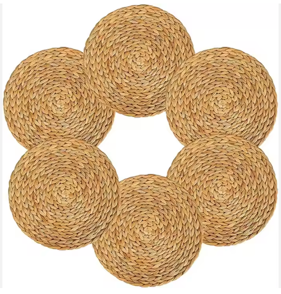  Lafos HandiCraft-High quality natural round water hyacinth place mats-Carpets 