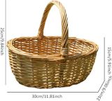  Lafos HandiCraft-Oval Picnic Basket, Rattan Picnic Basket with Handle 
