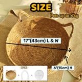  LAFOS Cat Bed, Woven Pet Bed, Handmade Natural Rattan Round Wicker Cat Deep Sleep Bed with Detachable Cushion-Pet nests 