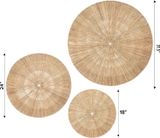  Lafos HandiCraft-Set of 3 Oversized Woven Seagrass Wall Plaques 