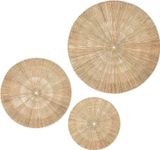  Lafos HandiCraft-Set of 3 Oversized Woven Seagrass Wall Plaques 