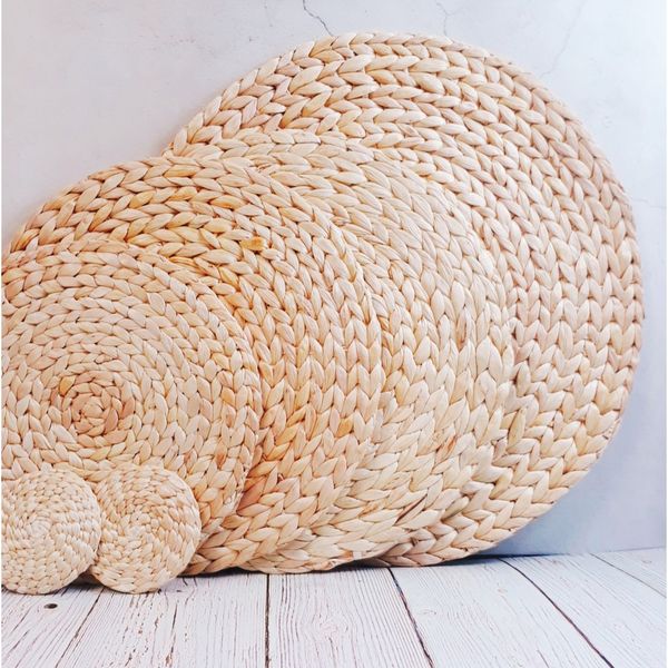 Lafos HandiCraft Decor- Round Water Hyacinth rug 
