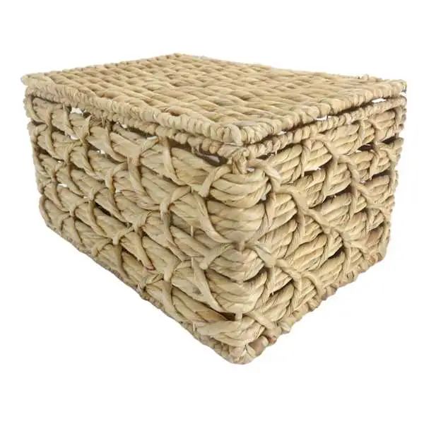  Lafos HandiCraft-Twist Lidded Storage Basket-Water Hyacinth 