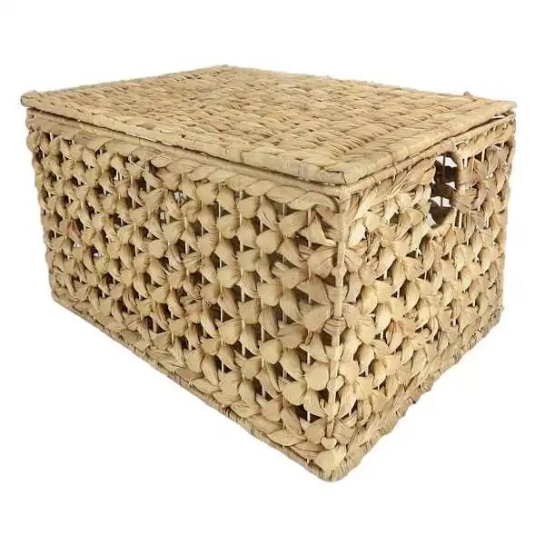  Lafos HandiCraft-Flower Weave Lidded Storage Trunk-Water Hyacinth 