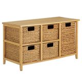  Lafos HandiCraft-Storage Cabinet with Removable Water Hyacinth Woven Basket 