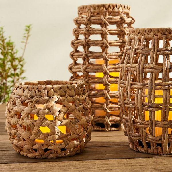  Lafos HandiCraft-Water Hyacinth Coastal Lanterns-Househole Baskets 