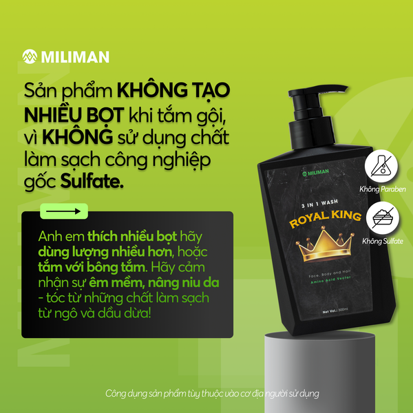  Combo Sáng Ngoan Tối Hư Gồm Sữa Tắm Gội 3 In 1 Và Bọt Vệ Sinh Nam Thương Hiệu MILIMAN (kèm hộp đựng quà sang xịn) 