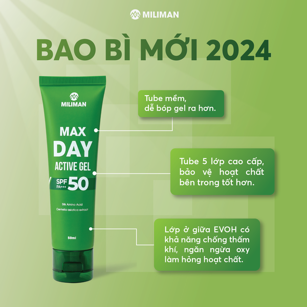  Gel Dưỡng Da Chống Nắng 4 in 1 MILIMAN - Không Nâng Tone, UVA/UVB SPF 50 PA+++, Giúp Kiểm Soát Dầu Nhờn, Dưỡng Sáng Da, Ngừa Lão Hóa MILIMAN 