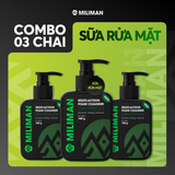  Combo 3 Chai Sữa Rửa Mặt Nam Da Dầu Trắng Da Ngừa Mụn MILIMAN Multi – Action Foam Cleanser 168g 