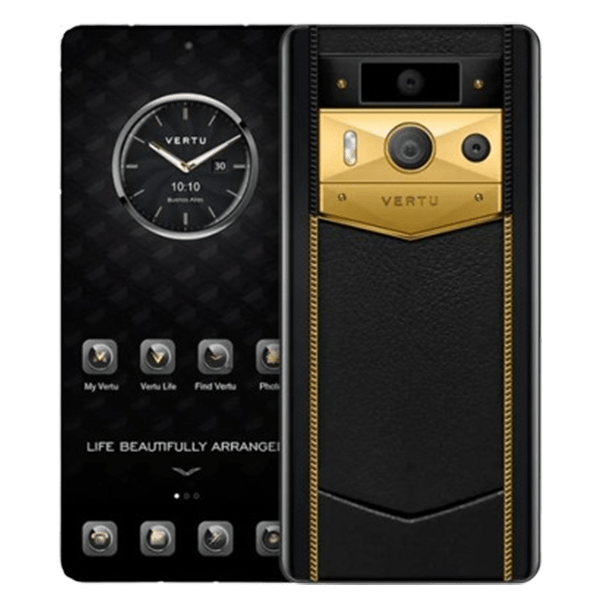  METAVERTU 2 MAX Generation Luxury Custom Made Gold RadiantBlade Edition with Black Ink Calfskin Phone 