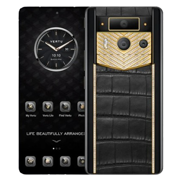 METAVERTU 2 MAX Generation Custom Gold V Shaped with Diamonds Alligator Black