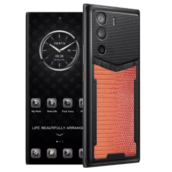  METAVERTU CURVE Basic Lizard Leather Gradient Orange With Clous De Paris 