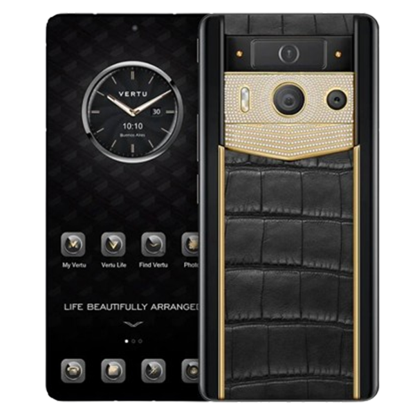 METAVERTU 2 MAX Generation Luxury Custom Made Gold Plain Weave with Diamond Alligator Black
