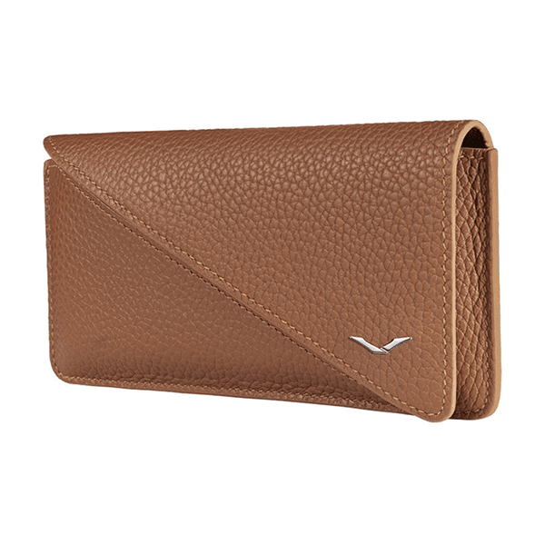  METAVERTU Wallet Calf Case Phone Bag Caramel Brown 