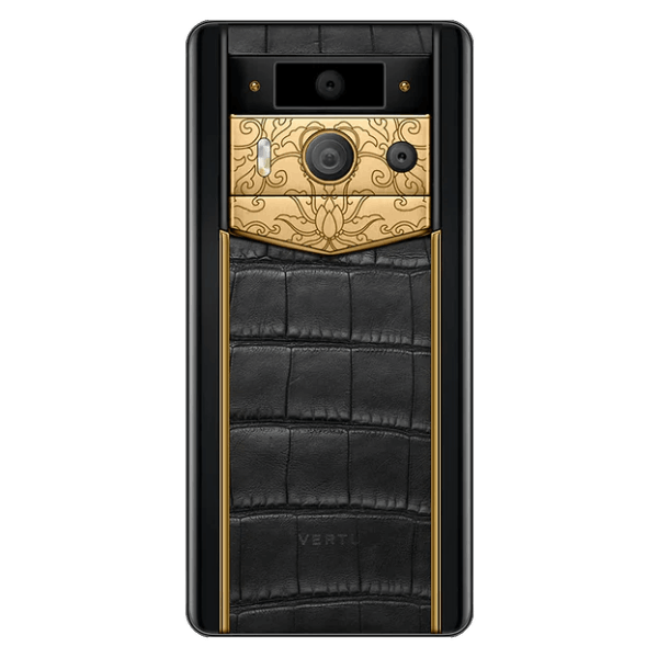 METAVERTU 2 MAX Luxury Custom Made Golden Lotus Whisper With Alligator Skin Phone Black 