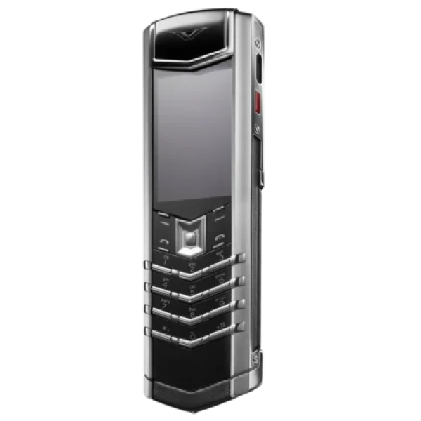 Vertu Signature S+ White Steel Jade Black Calf 