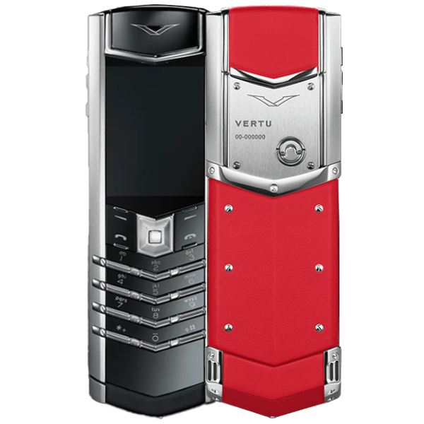  Vertu SIGNATURE V Stainless Steel Silver Raspberry Red 