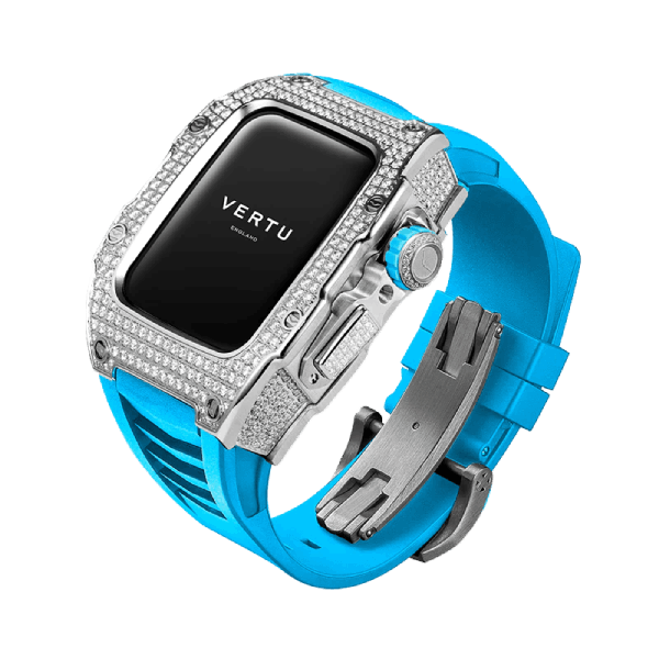  VERTU WATCH Full Diamond Blue Strap 