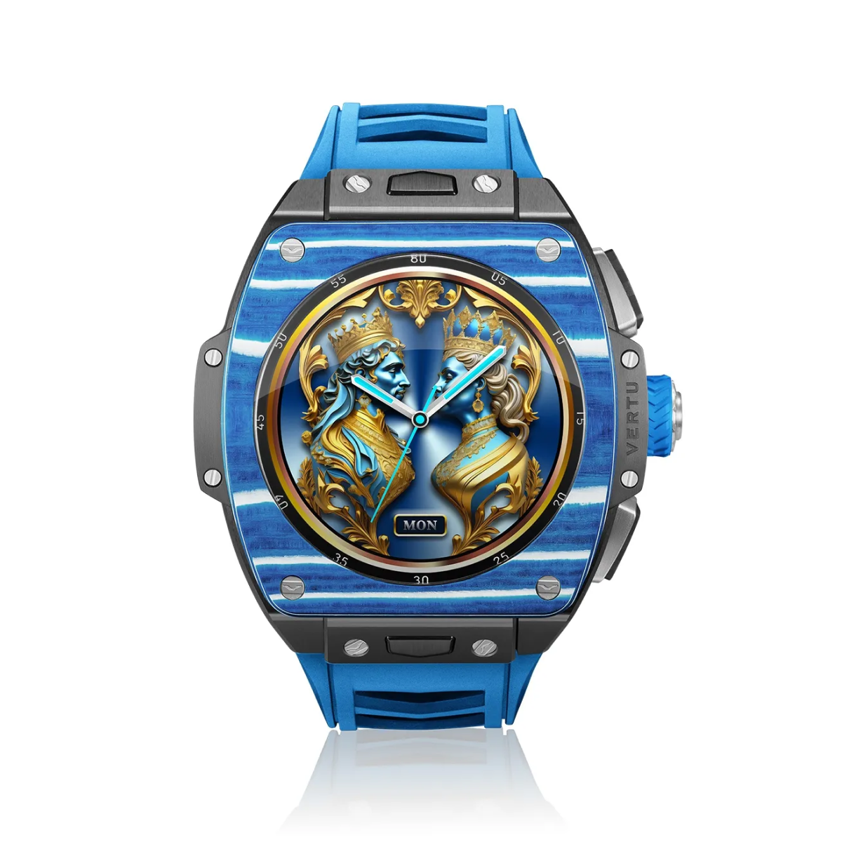  VERTU Watch S1 Finished Set Blue and White Carbon Fiber Navy Blue Strap 