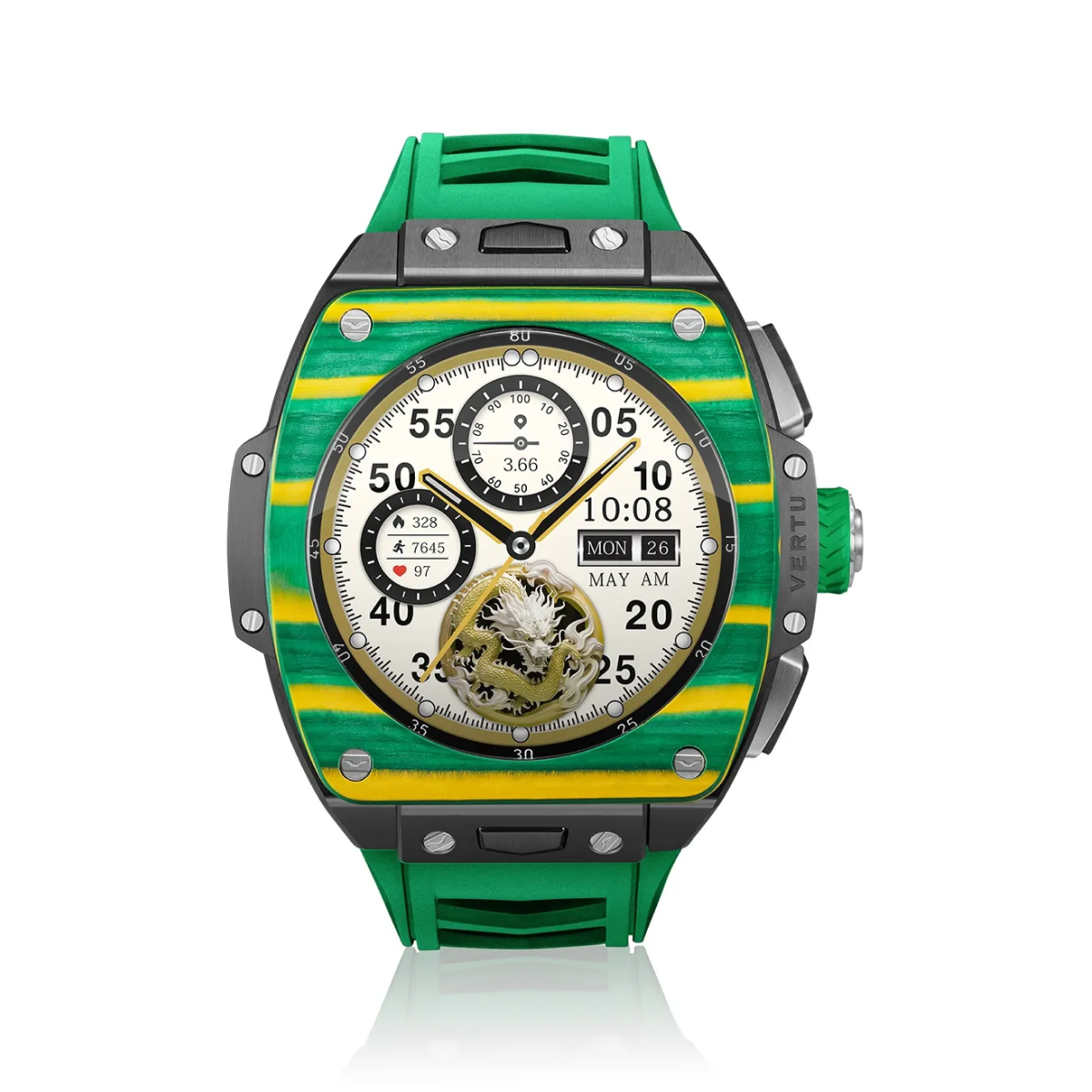 VERTU Watch S1 Finished Set Yellow and Green Carbon Fiber Green Strap