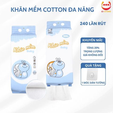  KHĂN MỀM COTTON ĐA NĂNG LAU CHÙI MỌI BỀ MẶT PHÙ HỢP VỚI DA EM BÉ TÚI LỚN RÚT ĐÁY 