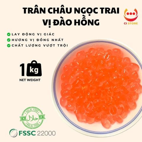  TRÂN CHÂU NGỌC TRAI VỊ ĐÀO HỒNG | THẠCH TOPPING TRÀ SỮA TRÀ TRÁI CÂY MẬT ONG VGS 
