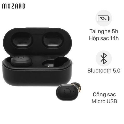  TAI NGHE BLUETOOTH TRUE WIRELESS MOZARD DS635-WB ĐEN 