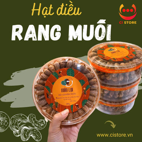  HẠT ĐIỀU RANG MUỐI NGUYÊN VỎ LỤA HÀNG VIỆT ĐI MUÔN NƠI 500G 