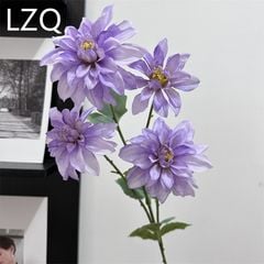 Hoa giả cao cấp Cành thược dược Meka 4 bông 70cm