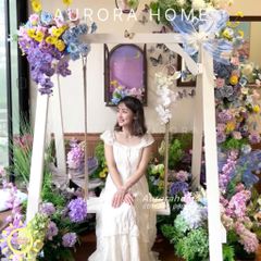 Tiểu hoa giả trang trí xích đu theo yêu cầu