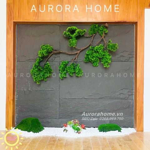 Tiểu cảnh cây tùng giả thả treo phong cách Nhật Bản