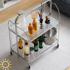 Bàn trà xe đẩy Glass Evolip