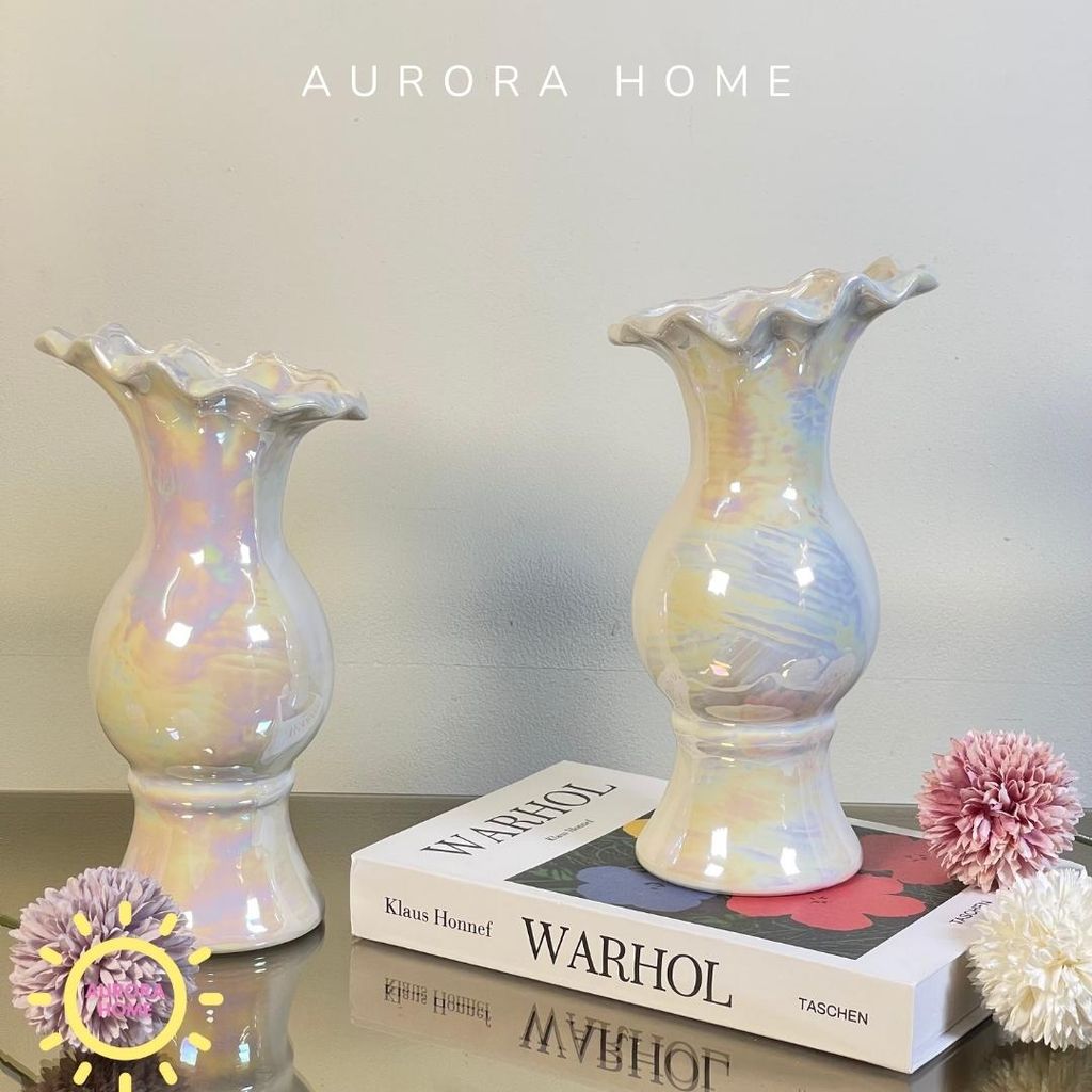 Bình cắm hoa men xà cứ White Lady