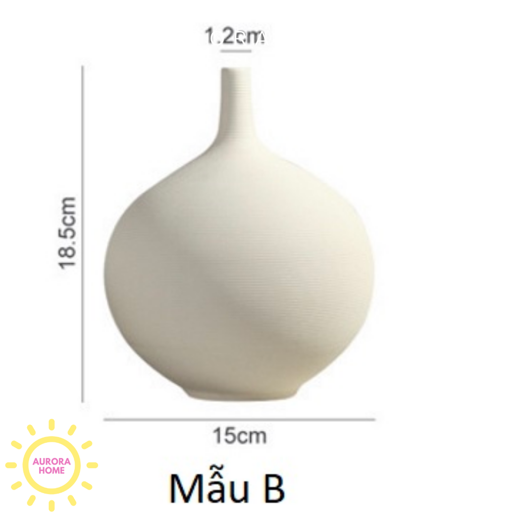 Bình gốm sứ trắng Karine cao cấp