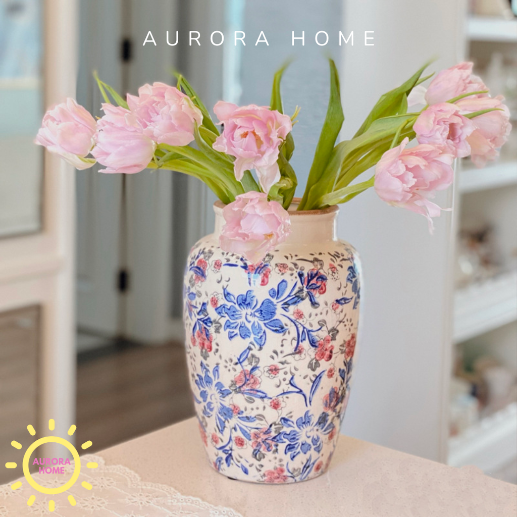 Bình gốm Giang Tây nghệ thuật (Xanh dương)