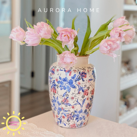 Bình gốm Giang Tây nghệ thuật (Xanh dương)